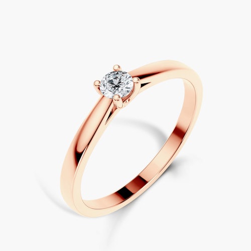 Pierścionek zaręczynowy SAVICKI: różowe złoto, diament